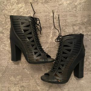 Brand new never worn laser cut booties